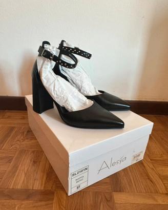 decolettè eleganti con tacco quadrato di 8cm