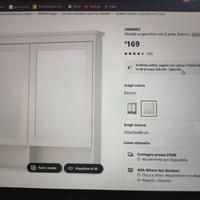 Mobile a specchio con due ante bianco