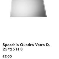 30 specchi in vero vetro sagomati 25x25