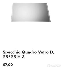 30 specchi in vero vetro sagomati 25x25