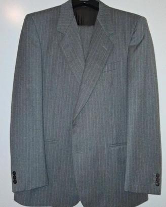 Abito uomo gessato grigio - 100% Lana Me Taglia 52