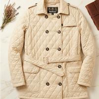 Barbour Vintage Quilted Trench Coat - Beige Nuovo