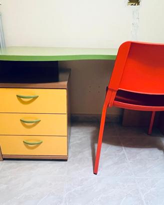 set scrivania+cassettiera+sedia+letto abbinate