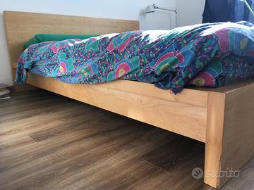 MALM Struttura letto, impiallacciato rovere