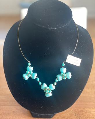 Collana Turchese filo Ottone + orecchini