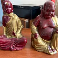 Statue di Buddha Coppia in ceramica