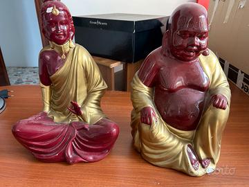 Statue di Buddha Coppia in ceramica