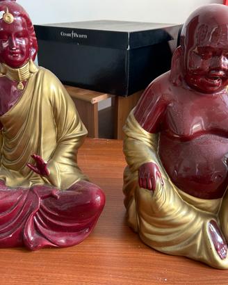 Statue di Buddha Coppia in ceramica