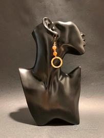 Orecchini pietra e cerchio dorato idearegalo