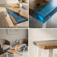 tavolo resina epossidica e massello