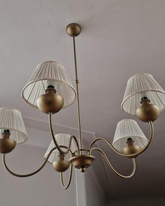 lampadario con 2 applique  con paralume