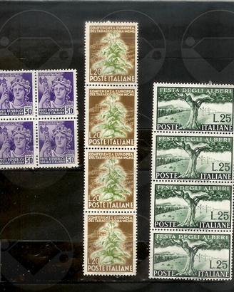 ITALIA francobolli in blocco da 4 - 1944-1988