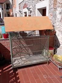 voliera per piccoli uccelli in ferro e rete 