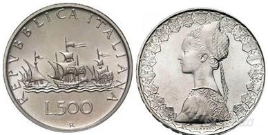 Monete 500 lire argento