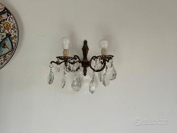Lampadario + 2 appliques cristallo 