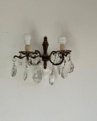 Lampadario + 2 appliques cristallo 