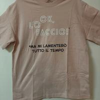 T-shirt “Ok lo faccio” ironica beige