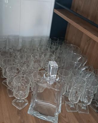 Set whisky e vino in vetro vintage/contemporaneo 