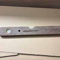 Antica Livella A Bolla Legno Ottone