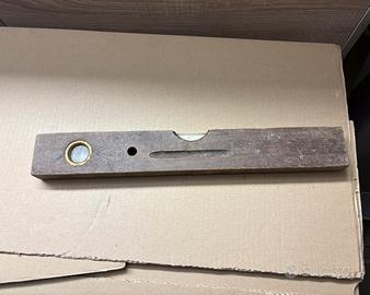 Antica Livella A Bolla Legno Ottone