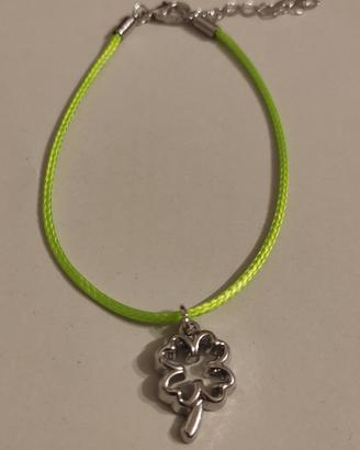 Braccialetto charm quadrifoglio 