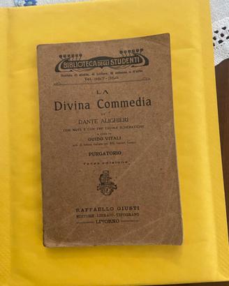 libro  purgatorio della divina commedia anno 1924
