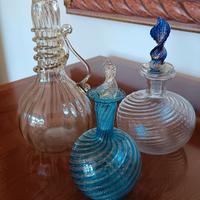 boccette e bottiglia anfora vetro Murano vintage 