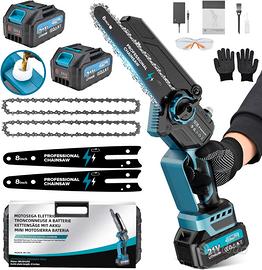 Mini Motosega a Batteria, 8 Pollici Motosega