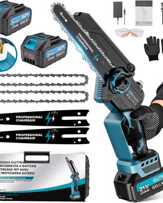 Mini Motosega a Batteria, 8 Pollici Motosega