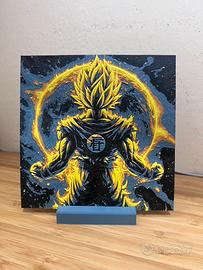 Goku SSJ Dragon Ball quadretto stampato in 3D
