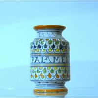 ALBARELLO Vaso in Maiolica Rocchetto 19th Century