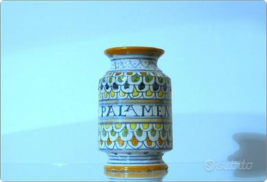 ALBARELLO Vaso in Maiolica Rocchetto 19th Century
