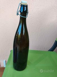 Bottiglie 1L vetro ambrato con "macchinetta" 1€