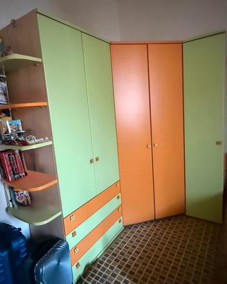 Cameretta faggio, arancio e verde