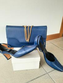 Scarpe e pochette coordinate in vera pelle
