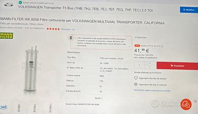 FILTRO GASOLIO NUOVO