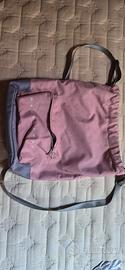 Zaino Monochromo rosa malva e grigio con tasche