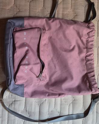 Zaino Monochromo rosa malva e grigio con tasche