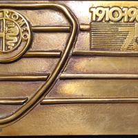 Alfa Romeo Targa Commemorativa 75° 1910 1985 Arese