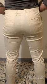 Pantaloni chino uomo color panna