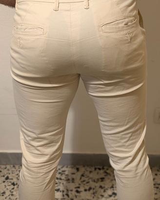 Pantaloni chino uomo color panna