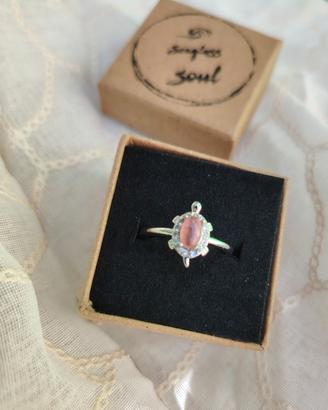 Anello Tartaruga con Quarzo Rosa 