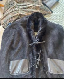 Stola  vera  alpaca peruviana, pelle nera tg 40/42