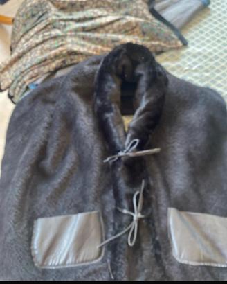 Stola  vera  alpaca peruviana, pelle nera tg 40/42
