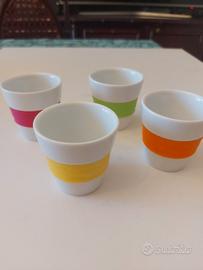 4 tazzine caffe con anello in gomma