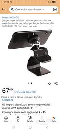 supporto telefono Land Rover Defender  da 2020/22.