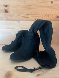 Stivali con Tacco al ginocchio neri Tg38