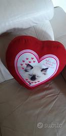 cuscino a cuore gattino 