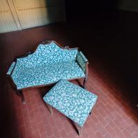 CANAPÉ ANTICO STILE LUIGI XV + POUF ABBINATO