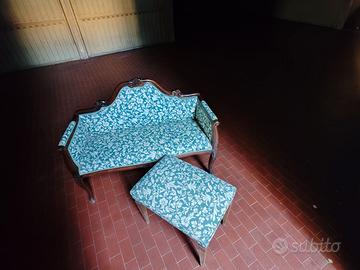 CANAPÉ ANTICO STILE LUIGI XV + POUF ABBINATO